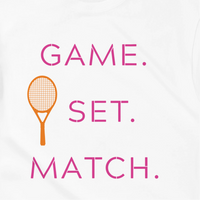 Load image into Gallery viewer, Game. Set. Match. Pink &amp; Orange T Shirt