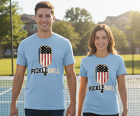 Load image into Gallery viewer, Pickleball T-Shirt with Flag Paddle